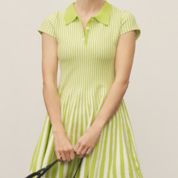mare mare short-sleeve polo fit & flare sweater mini dress CAROLINE CONSTAS Maia Fit and Flare Polo Mini Dress